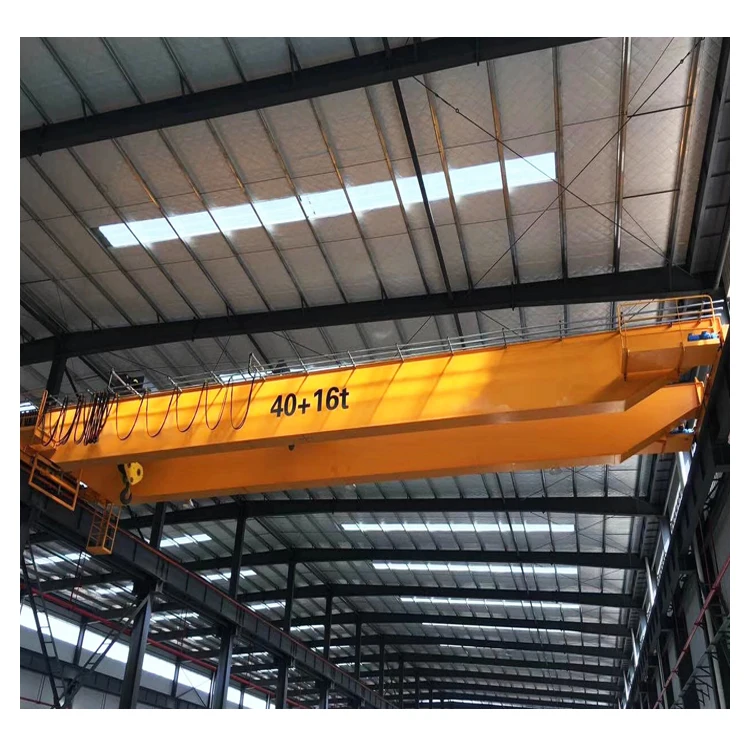 40+16 ton Workshop used LH double girder electric overhead traveling bridge crane 50 ton for sale