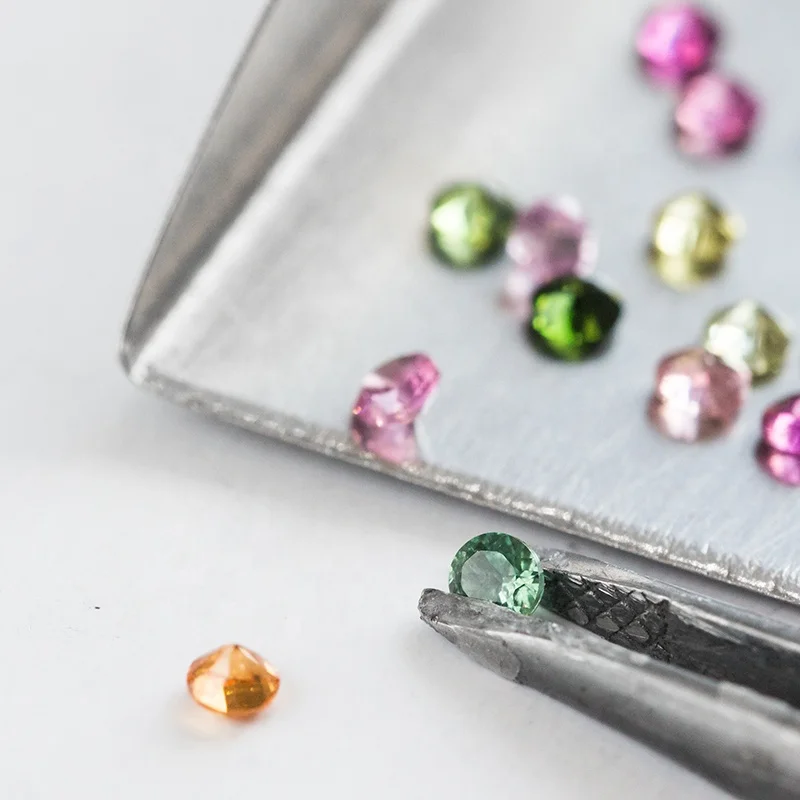 Mix-Color Loose Gemstone Round Cut Natural Tourmaline Gemstone For Jewelry Making