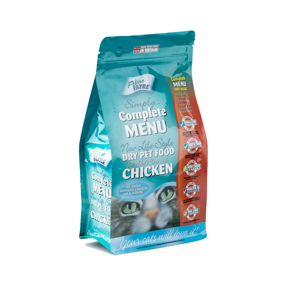 Food Grade CCY Pack Slider Zipper Pet Dog Food Packaging Recycled Plastic Food Flat Bottom Pouch Pouch