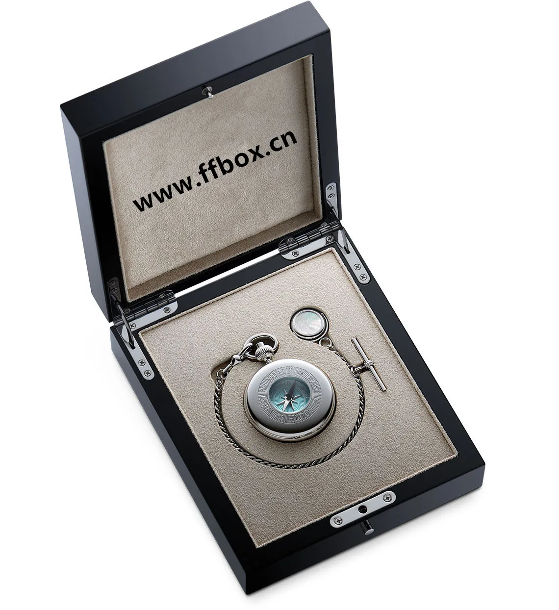 High End Wholesale Luxury Wooden Pocket Watch Display Case Storage Box with Suede Lining