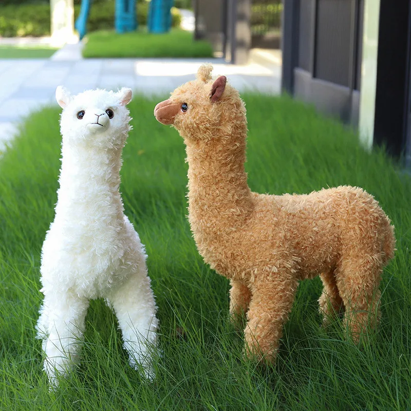 Greenmart Custom Design Simulated Alpaca Wool Toy Sheep Cute Plush Baby Comfort Pillow Party Decoration for Children Riding Toys