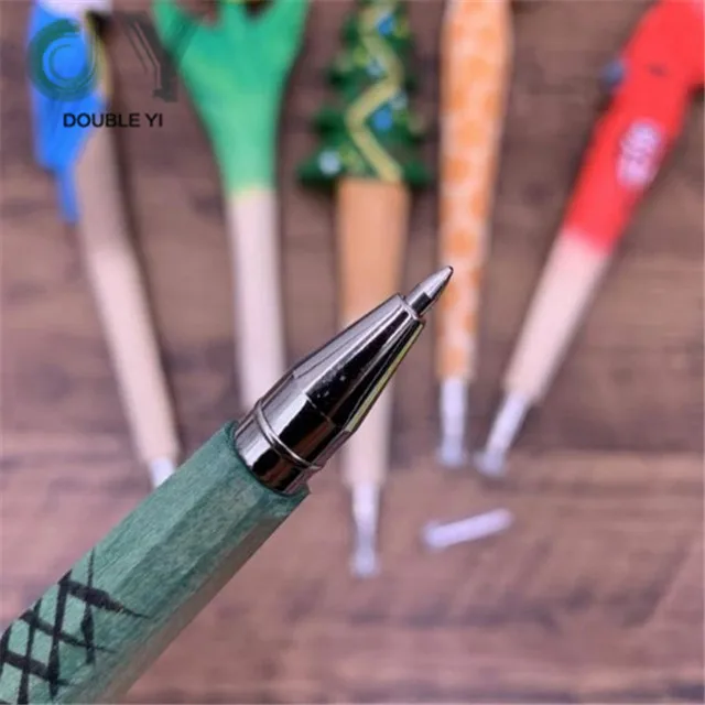 Wooden animal carving creative ballpoint pen Chinese Zodiac wood pens handmade sculpture