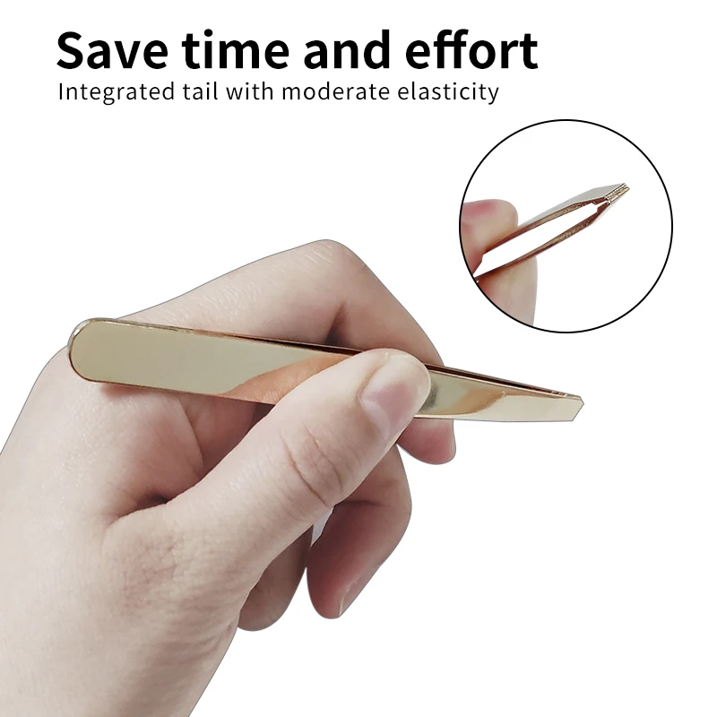 Beauty Tools Stainless Steel  Professional Slanted eyelash clip Hair Removal 96 Eyebrow Tweezers  Custom  LOGO eyebrow tweezers