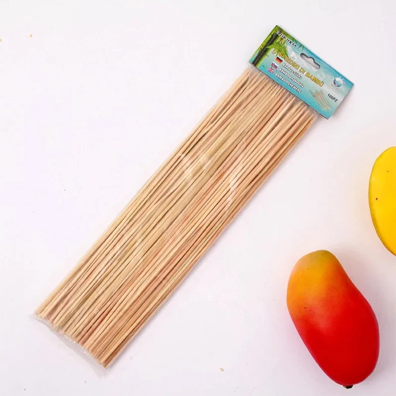 Custom Bamboo Skewer,Disposable Barbecue Sticks 12-75 cm,Wooden Skewers BBQ Tools,Marshmallow Roasting Stick