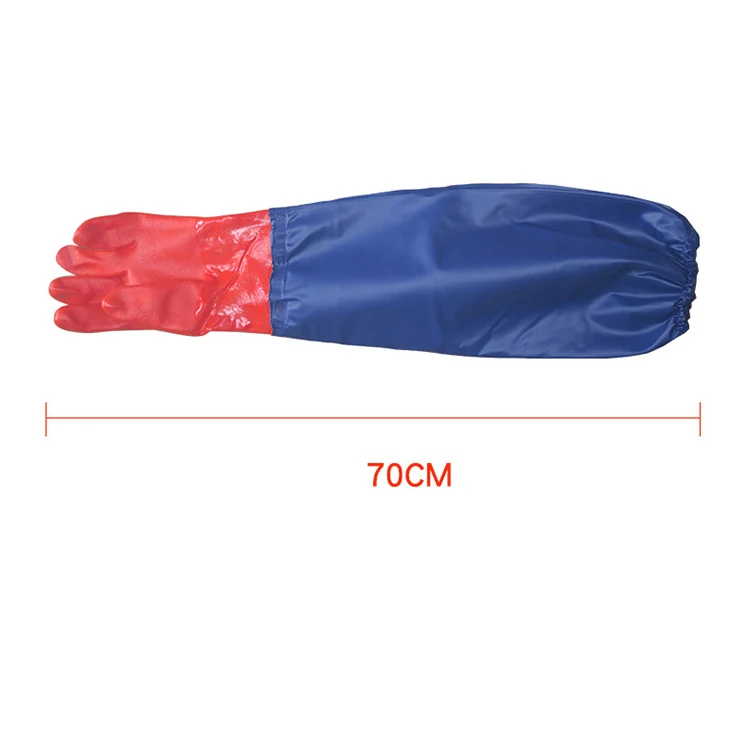 Hot Selling Heavy-Duty PVC Gloves Elbow Length Acid Alkali Resistant Waterproof Oil Industrial Work Gloves Cotton Kitchen
