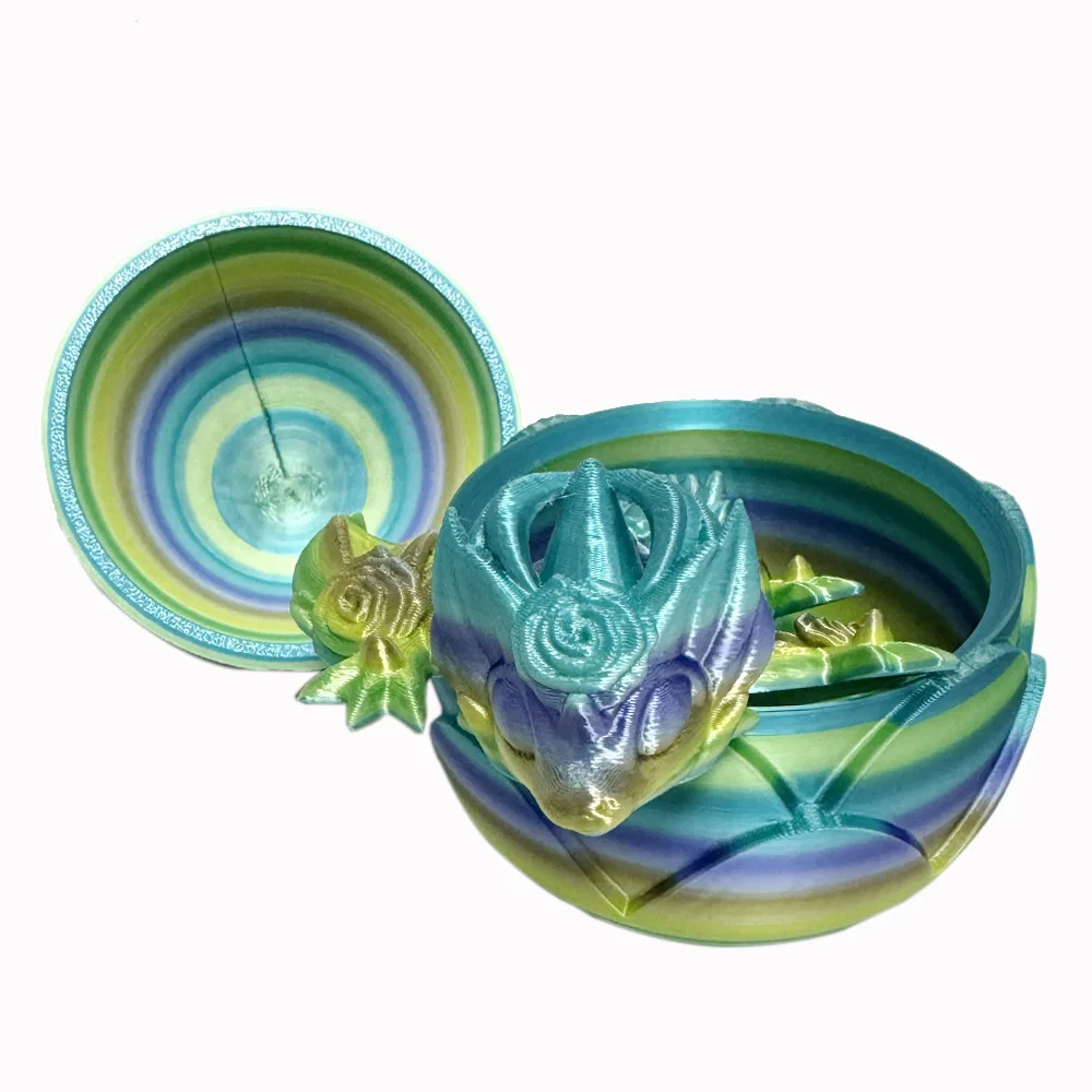 3d Printed Rose Dragon Egg Articulated Crystal Rose Dragon 3d printing Surprise Gift Chinese Dragon 3D Printer Filament Printing