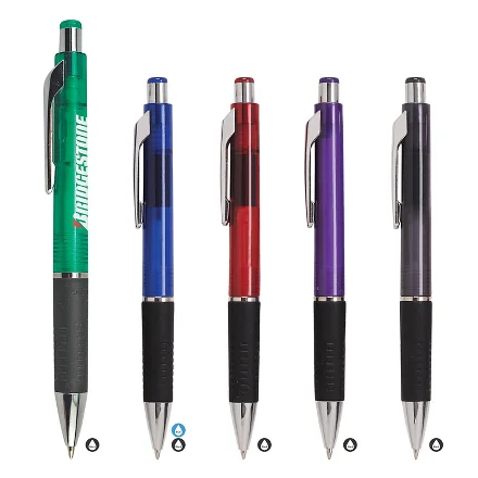 personalized plastic promotional Metallic Rubber Grip ballpoint pens for custom brand logo imprint-ball pen ink