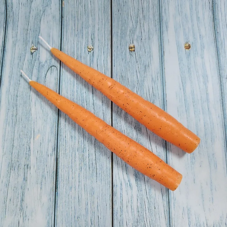 Topchina Selected Creative Colorful Carrots Shaped Taper Candles Novelty Candle for Home Decoration Gifts