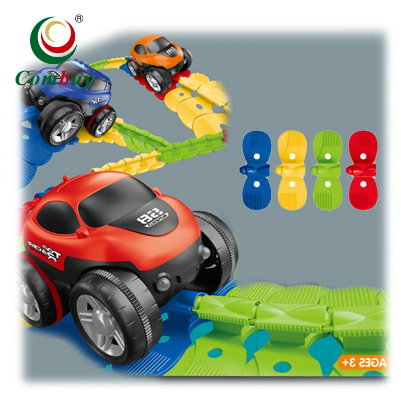 Variable DIY building block electric assembled race car track