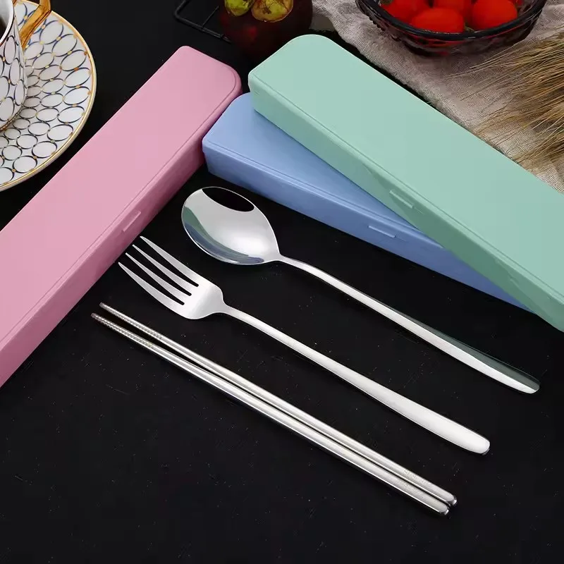 Personalized Mirror Silverware Travel Stainless Steel Portable Cutlery Set for Home Restaurant