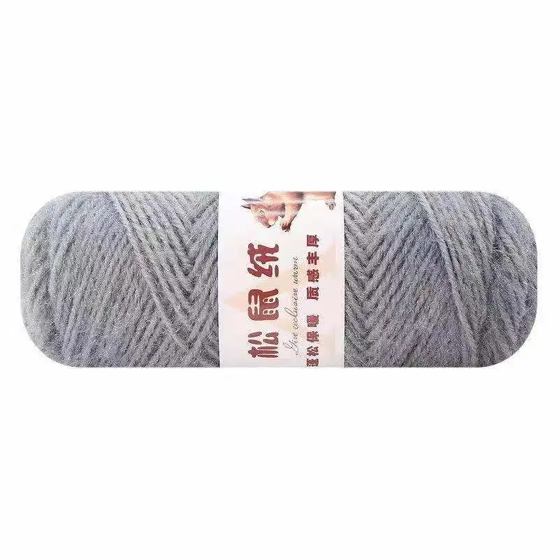 Factory Price Sustainable  100% Polyester Squirrel crochet yarn for hand knitting Woolen Socks free sample