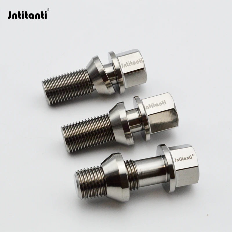 Custom Gr.5 Titanium Alloy  14x1.5 PCD Variation Wobble Wheel Bolts Fit 5x114 Wheels on 5x112 Car Wheel Bolt M14*1.5*28mm