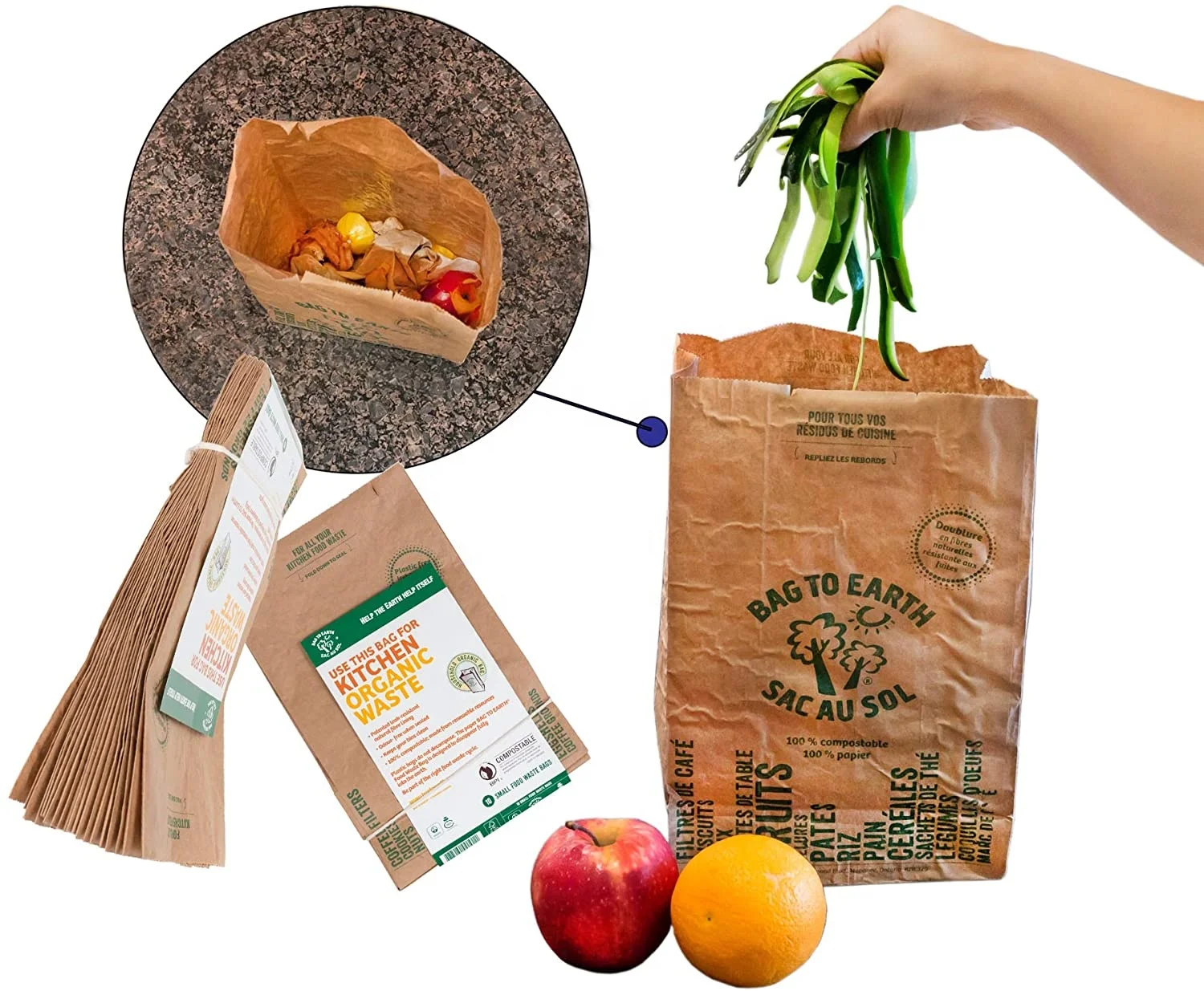 Trash paper bag Garbage  kitchen waste bag ecofriendly  biodegradable other Lawn and leaf  packaging bag