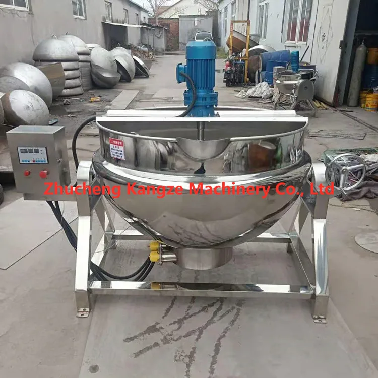 50L-600L Industrial electric gas Steam heating jam slurry jacket cooking pot processing mixer machine for sale price