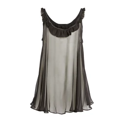 Lingerie Uncensored Sexy Lingerie Fancy Dress See Through Slik Chiffon Ruffle Babydoll Lingerie