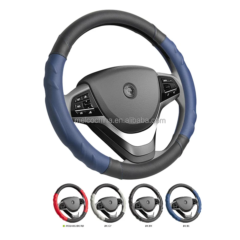 MELCO  MO24032 Universal 15 Inch Breathable Anti Slip PU leather Sport Great Grip Steering Wheel Cover