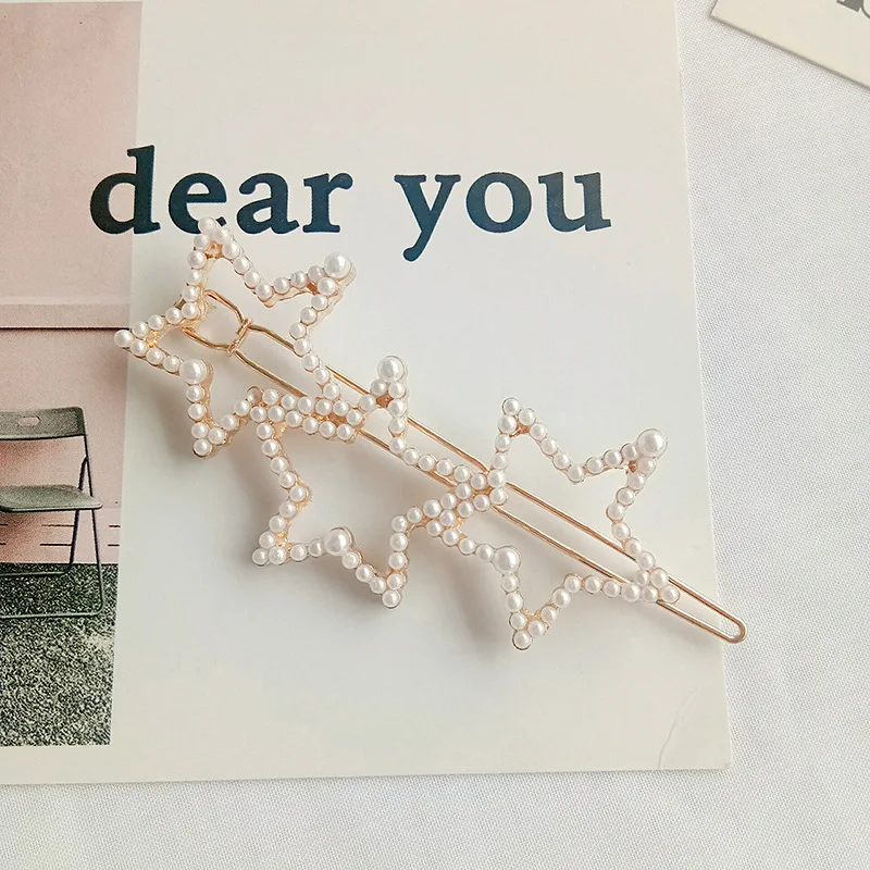 Заколка для волос в классическом стиле Фея Жемчуг любовь звезда Геометрия заколка для волос лягушка боковой зажим женские аксессуары для волос