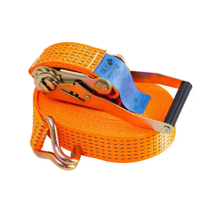 Heavy Duty 100% Polyester Cargo Lashing Strap With Ratchet Strap Cargo Ratchet Belt Strap Tie Down Ratchets