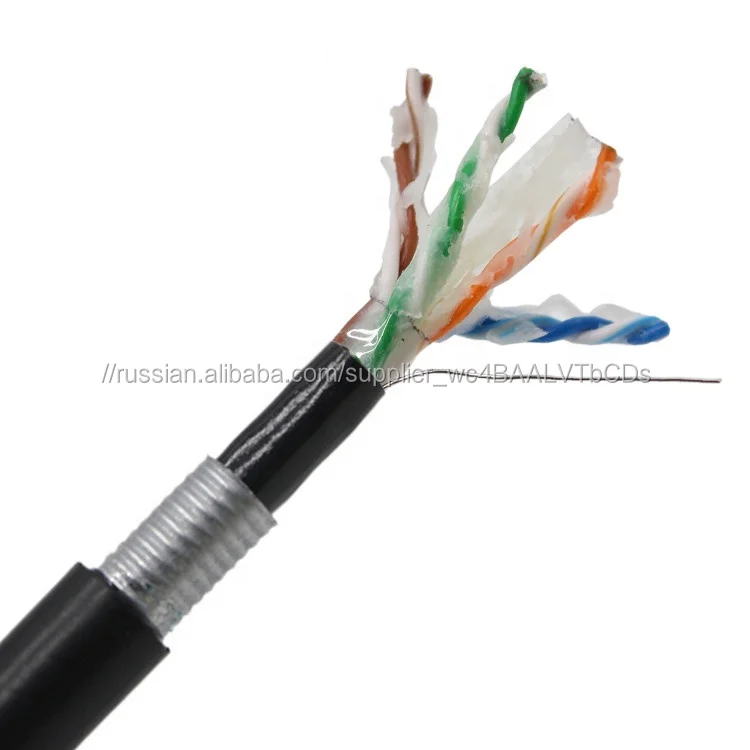 SFTP желе заполнены Cat6 23AWG 4 пары одноцветное медь водонепроницаемый прямые похороны открытый сетевой кабель cat 6
