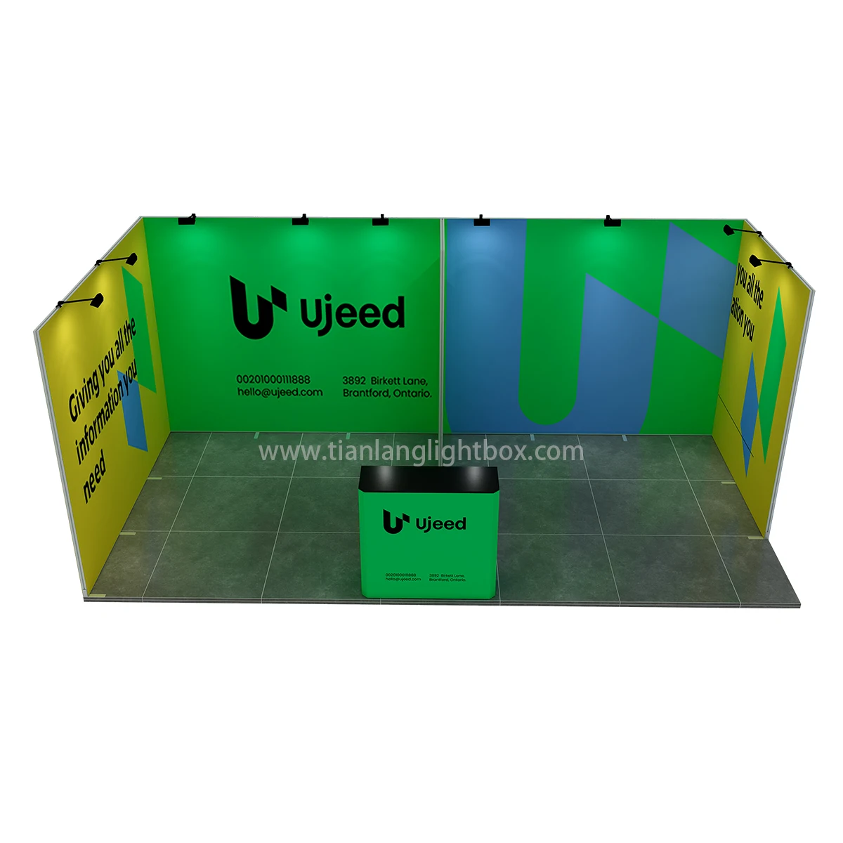 10x20ft portable aluminum modular easy set up trade show booth display with counter the most popular exhibition booth backdrop