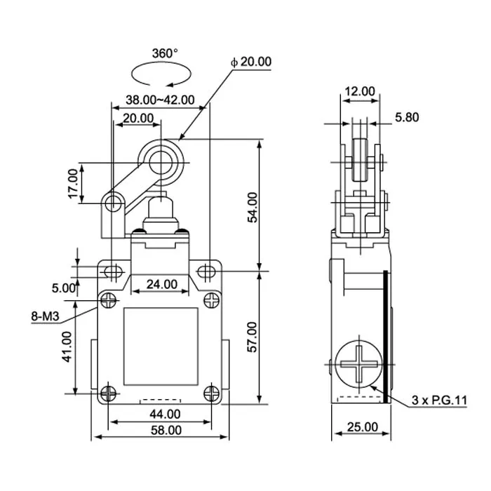 100% real shot TuV&CE marked one-way parallel top-roller plunger actuator limit switch TSA-012
