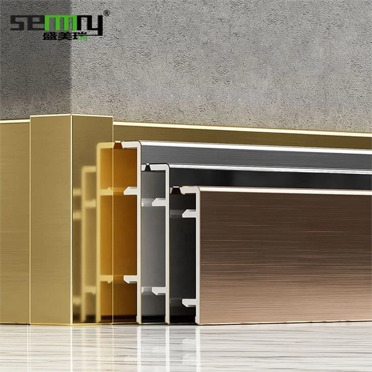 High Quality new design free sample stainless steelled skirting exterior angel brushed stainless steel skriting board
