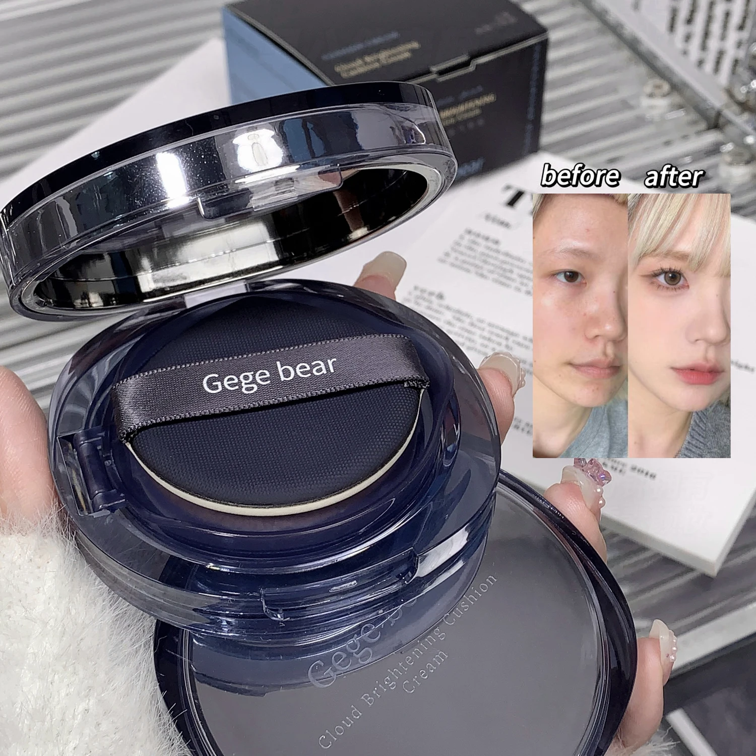 Brightening Cushion Cream Clear and Natural Moisturizing GEGE BEAR The New Matte Cream Skin Long-lasting Cushion Foundation
