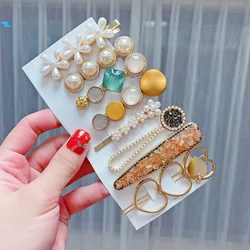 Hot Selling Pearl Metal Starfish Hair Clips Sets Various Acetate Grips Flower Hair Clips Packaging Set For Kids