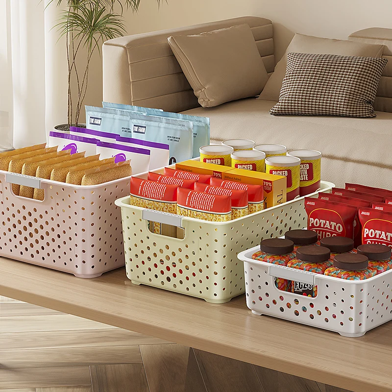 Wholesale Custom Logo Cheap Bathroom Storage Organizer Boxes Hollow Plastic Storage Baskets