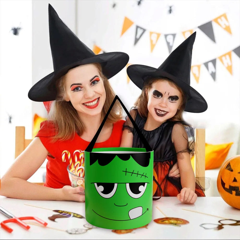 Wholesale Halloween Decoration Candy Bag Accessories Handheld Led Light Halloween Basket Toy