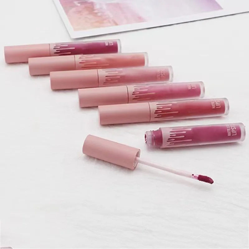 OEM NO MOQ matte lipgloss custom your logo lip gloss matte long lasting waterproof liquid lipstick matte private label