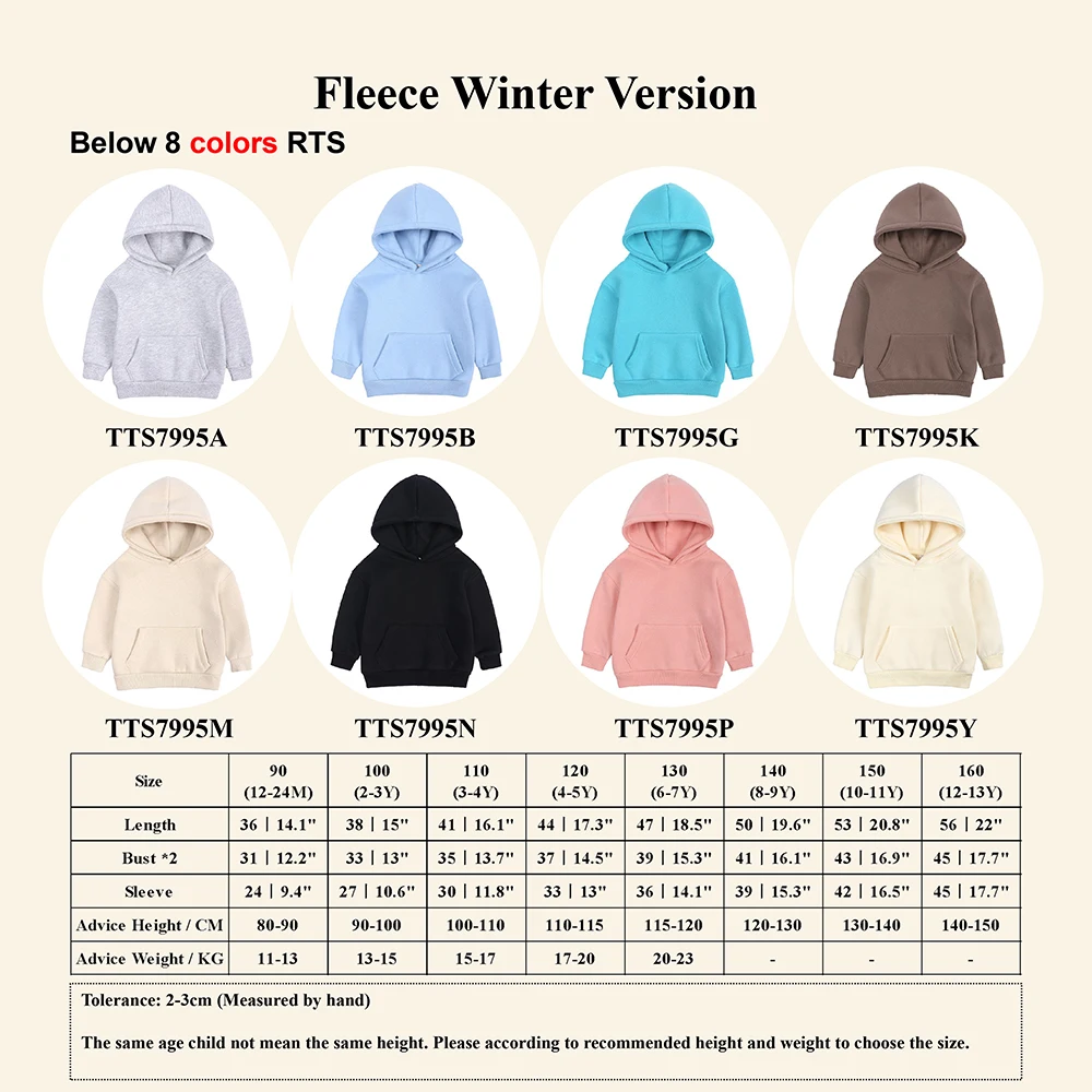 Free Print Kids Boys Girls Cotton Hoodies Toddler Boy Girls Sweatshirts Pullover Fleece Coat Winter Children Clothes Wholesale