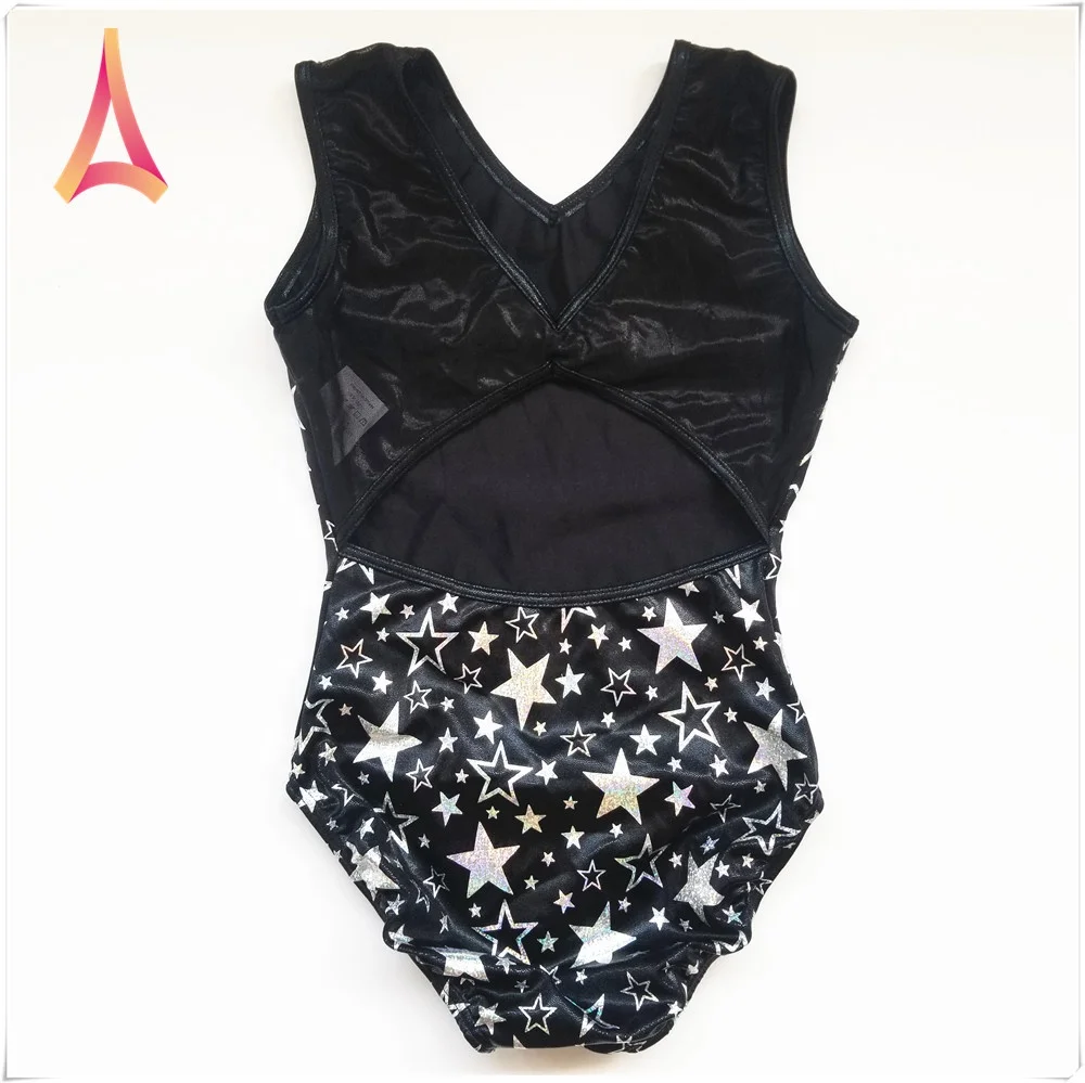 Starry Black mystique Girls leotards Training gymnastics leotards