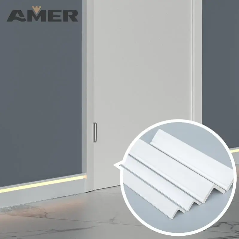 Amer Wooden Baseboard Skirting Moulding White Mouldings Door Frame Flat Door