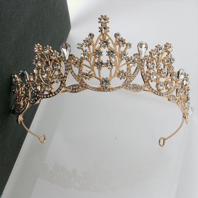victoria princess gold party holiday supplies crown drill wedding birthday bridal crystals crown hair tiara for queen