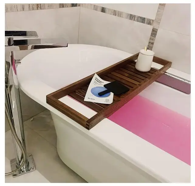Wooden Bathtub Trays bath tray Caddy Long Slatted Bathtub Versatile Shelf Holder