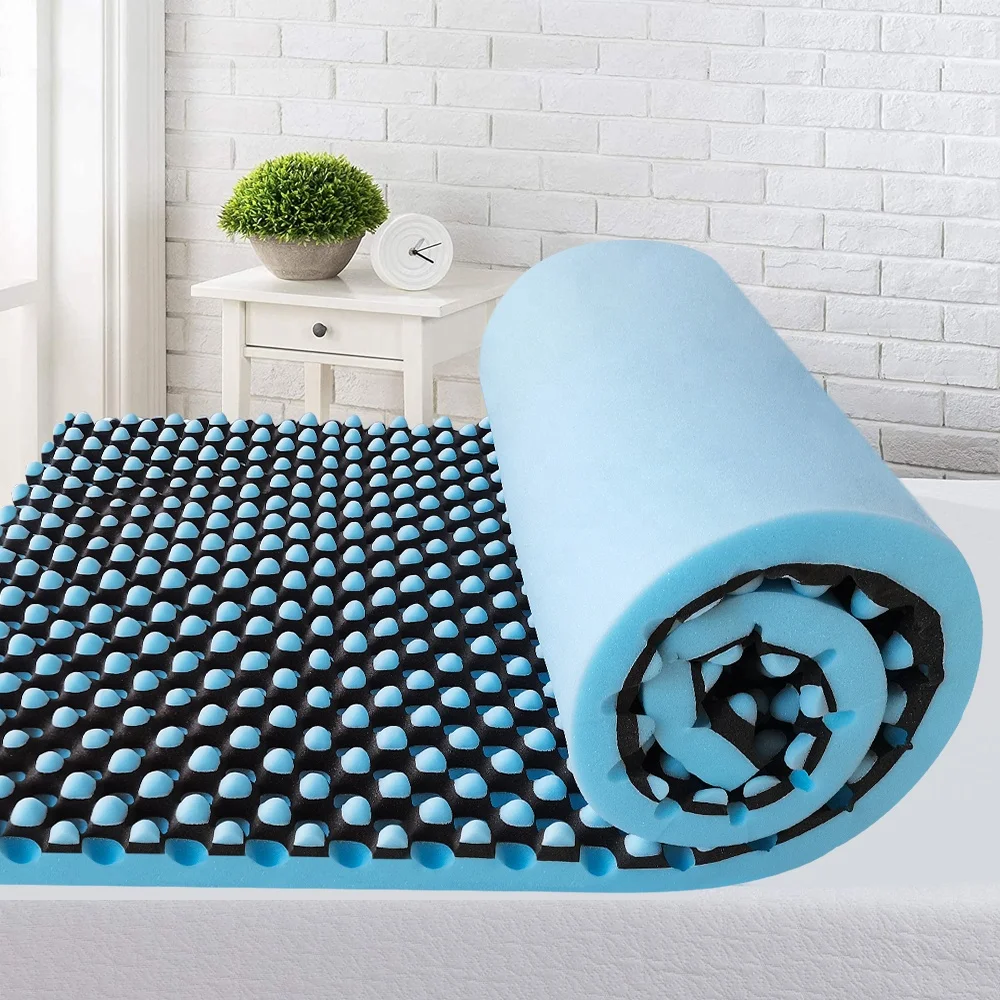 Sleepwell Customize  High density wholesale Gel-Infused Charcoal Egg Rack Memory Foam Topper