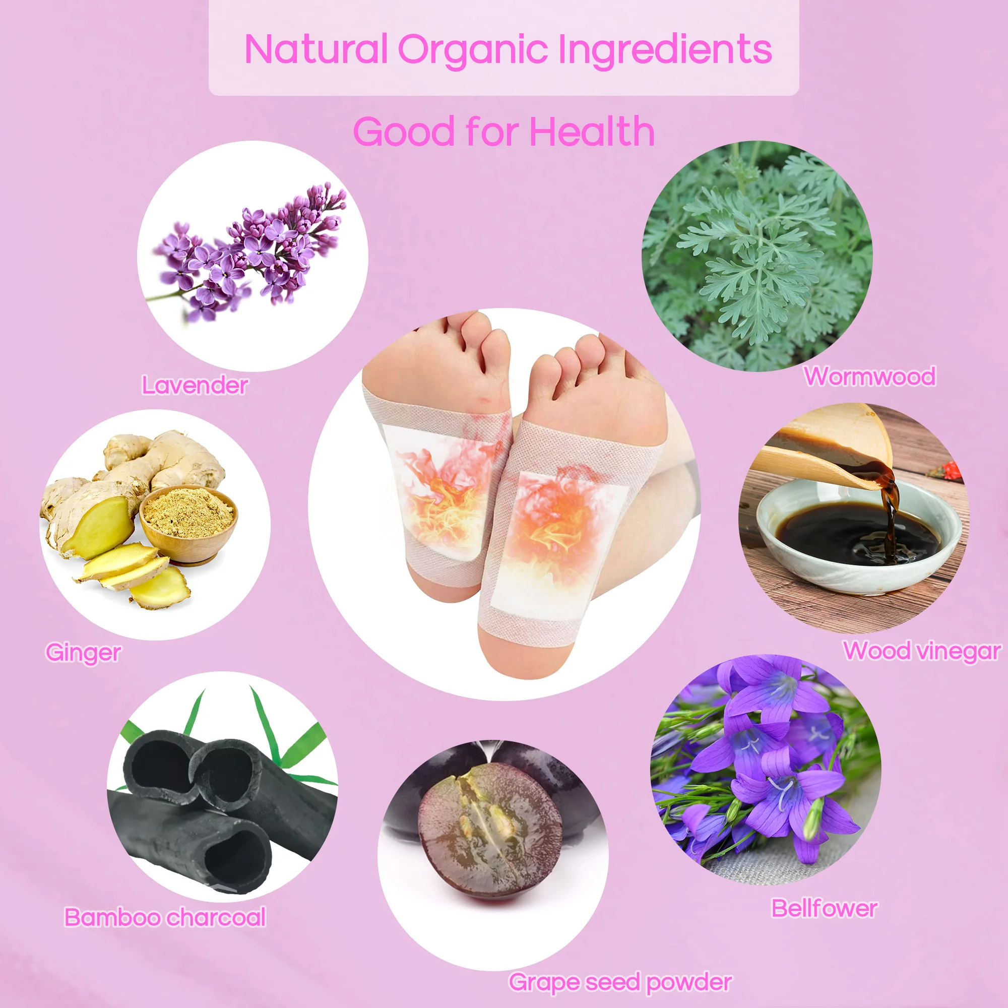 Natural Effective Detox Foot Patch for Stress Relief, Better Sleep