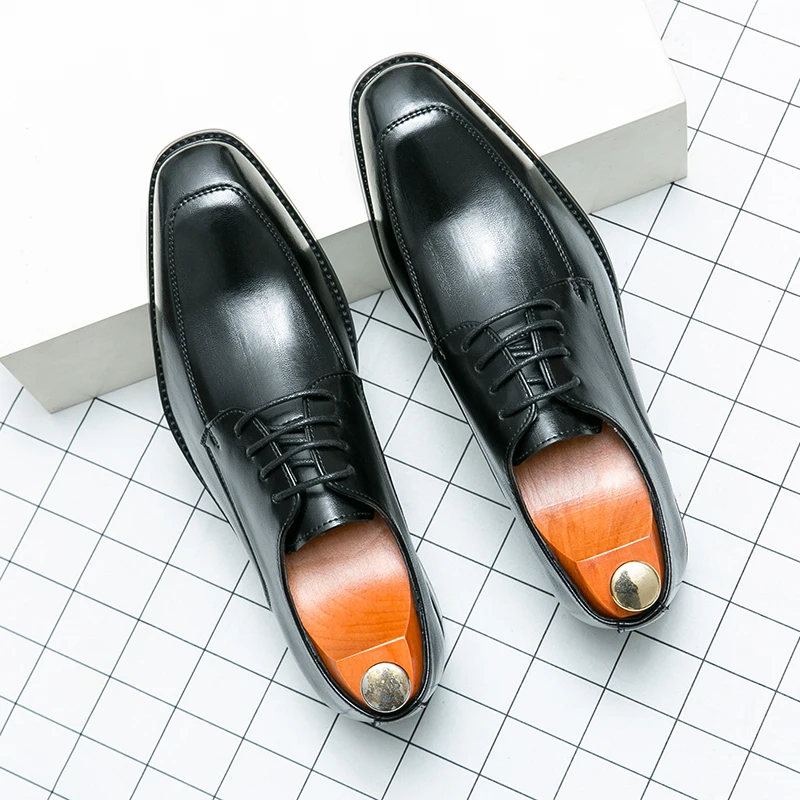 8176 fashion men lace up formal wedding dress shoes