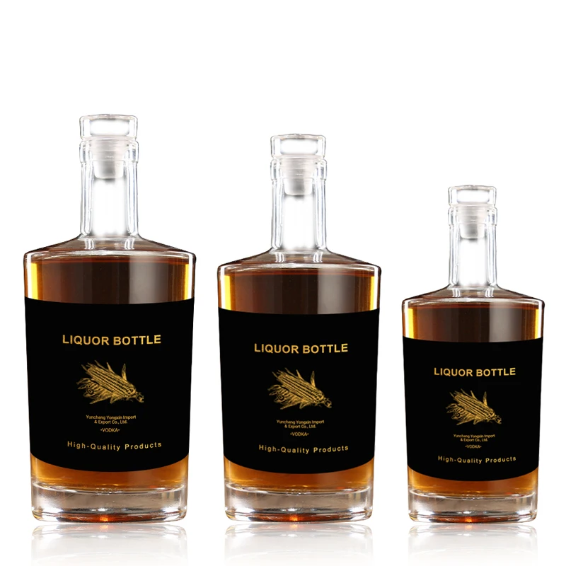 Factory Wholesale 750ml 700ml 500ml Vodka Spirit Gin Rum Glass Liquor Bottle with Cork