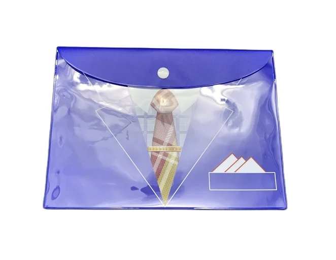 Custom A5 PVC Envelope File Snap Button Closure PVC Envelope Folder