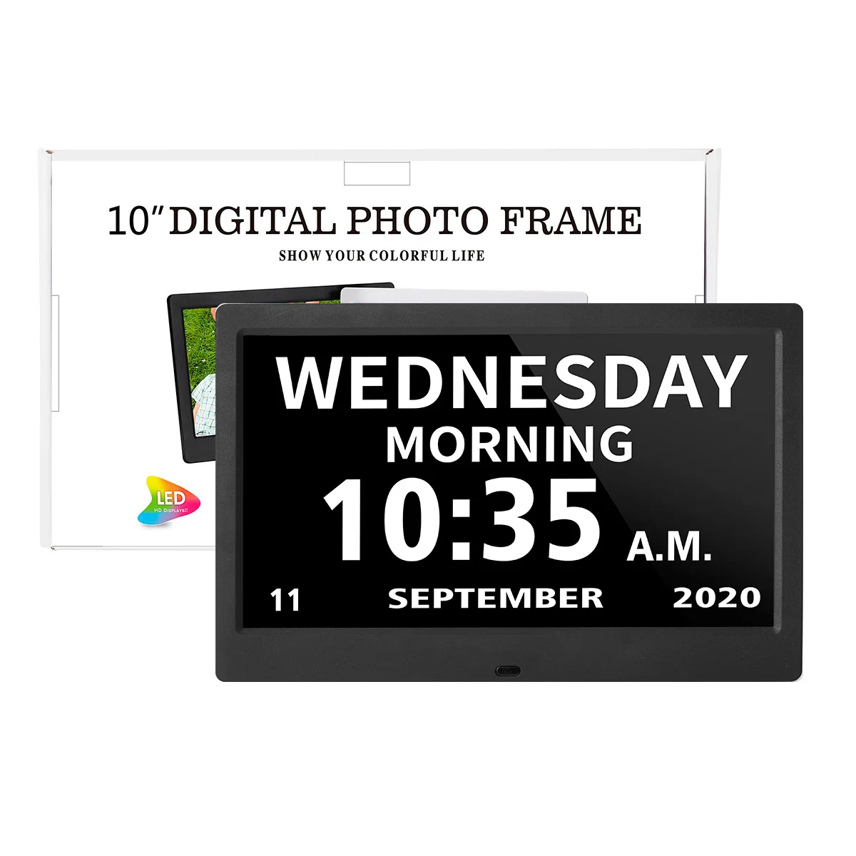 Лучшая перезаряжаемая Цифровая фоторамка Hd 10 дюймов на базе Android с будильником и цифровым