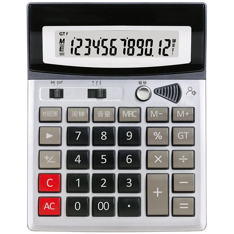 
12 digit big display real voice system business talking calculator counter electronic calculator 