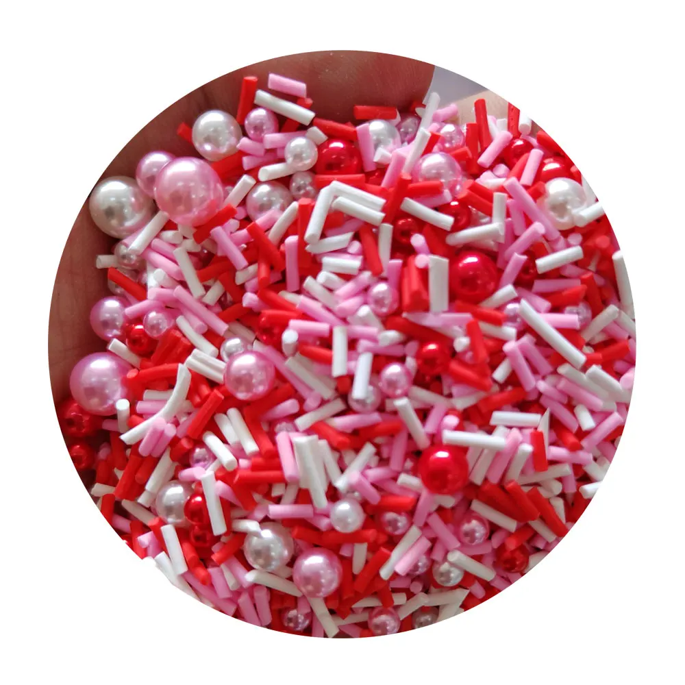 Красочные палочки конфеты полимерная глина брызги акриловые бусины смесь для рождественских украшений подвески