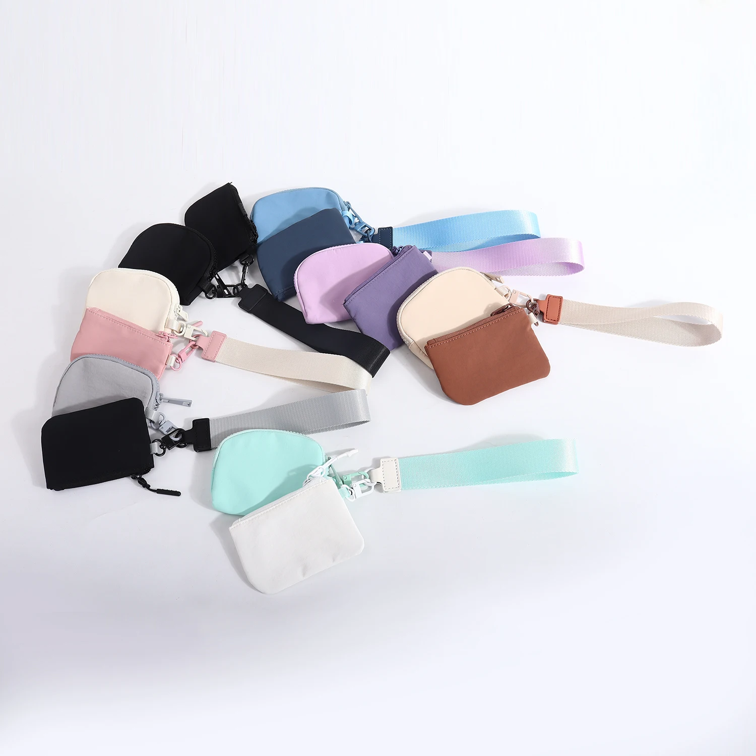 Keymay Dual Pouch Bag Wristlet Coin Wallet Mini Zip Around Wristlet Wallet Dual Pouch Wristlet Wallet Card Holder Pouches