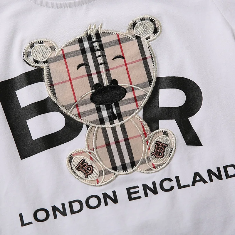 IHJ3105 детская одежда летняя новая футболка с короткими рукавами для маленьких девочек + клетчатые юбки