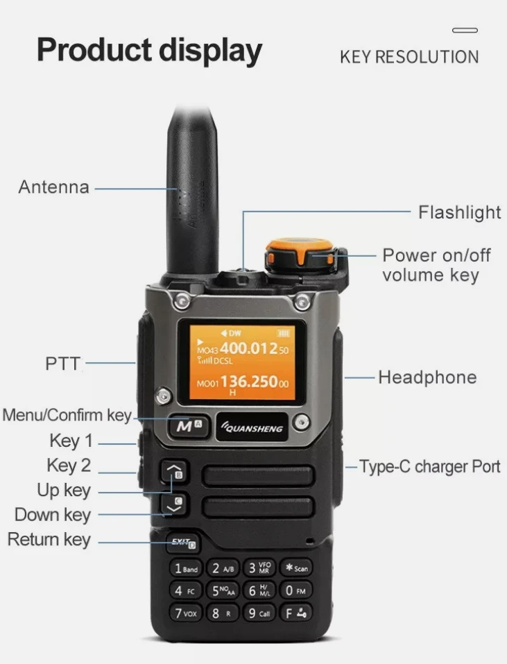 High power baofeng UV-K6 Walkie Talkie Radio Fm VHF UHF Rechargeable UVK6 UV K6 long range Two Way Radio transceiver