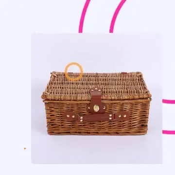 Top quality customized logo empty wicker hamper basket gift