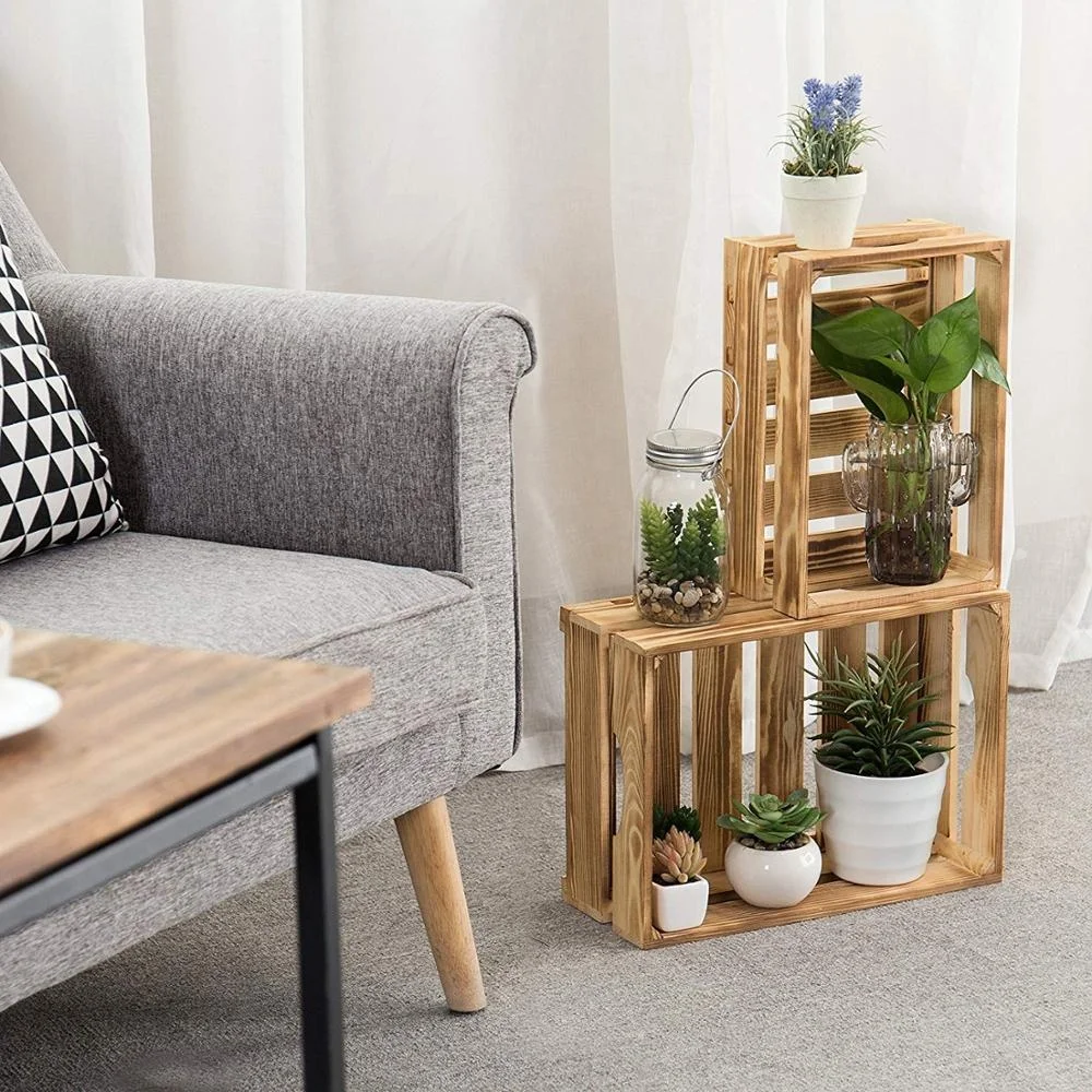 American country style antique decoration wooden crate box wholesale IBEI storage product packing gift craft box case