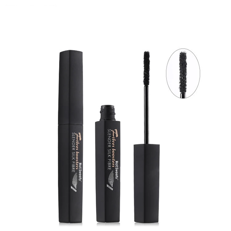 Lengthening Eye Lash Slender Silk Fiber Booster 2 in 1 Extra Volume Eyelashes Fiber Mascara Set Of 3D Fiber Lash Mascara Black